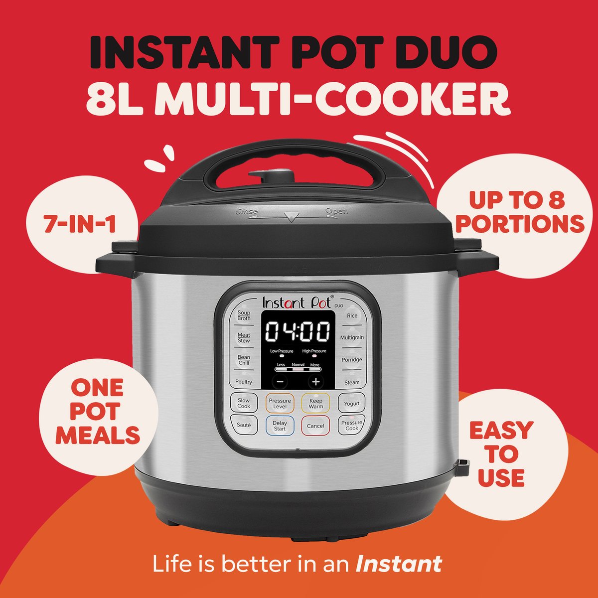 Instant Pot Duo Multicooker 7,6L 1500W Zwart - afbeelding 2