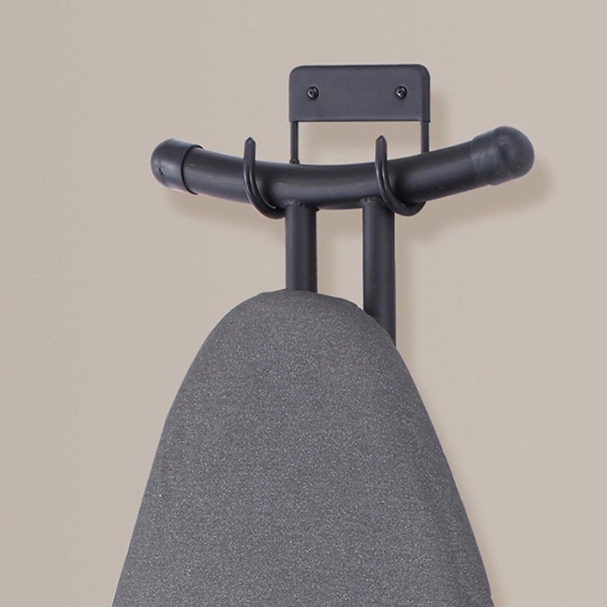 Strijkplank Hanger - Strijkplank Houder - Ruimte Besparen - Met Rubber Bescherming - 12 x 11 cm - Zwart