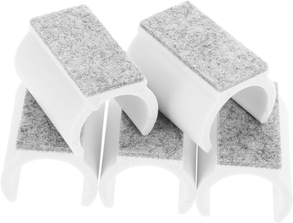 Vloerbeschermers Stoelpoten - Meubeldoppen Viltpads - Vloeren Beschermen - U-vormig Antislip Design - 4x3x2.5cm - Wit