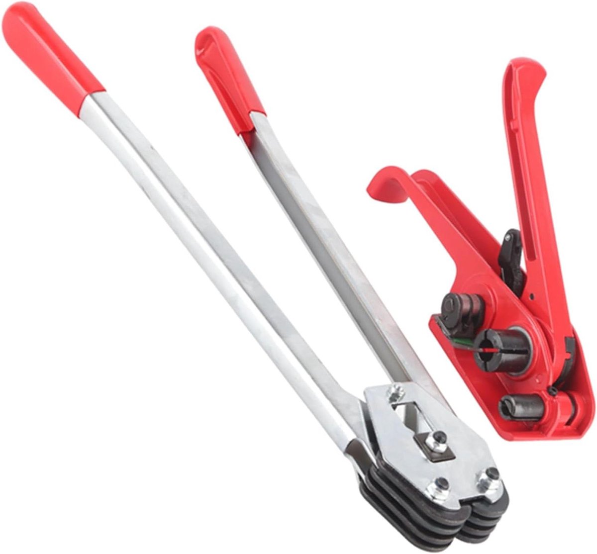 Bandspanner Sealerset - Omsnoeringsgereedschap - Pakketten Verpakken - Roterende Span Groef - 12-19mm Bandbreedte - Grijs