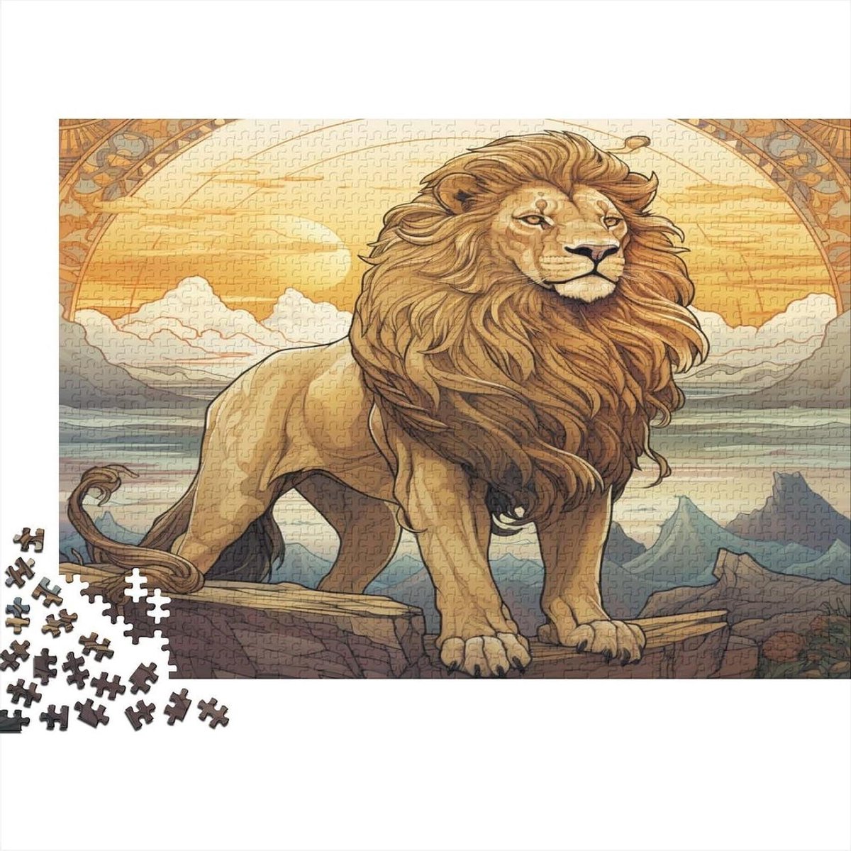 Legpuzzel Bos Koning - Puzzel Volwassenen Tieners - Ontspanning Thuis - Unieke Vorm Puzzelstukjes - 75 x 50 cm - Multicolor