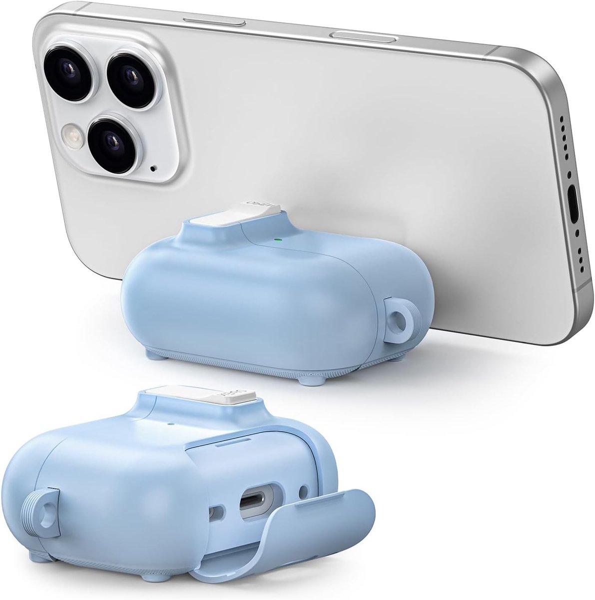 Draagbare AirPods 3 Case met Stand, MagSafe Opladen, Magnetische Deksel en Sterke Valbescherming - Paars CP33