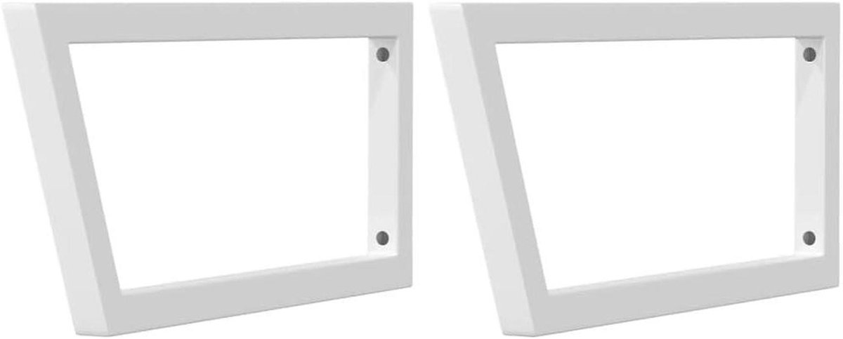 Wandbeugels - Plankdragers Steunen - Opbergruimte Cre0ren - Trapeziumvormig Ontwerp - 25 x 60 cm - Wit