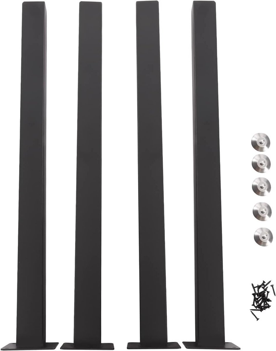 Metalen Tafelpoten - Meubelvoeten Tafelframe - Doe-het-zelf Meubels - Hoge Draagkracht - 710 mm Hoogte - Zwart