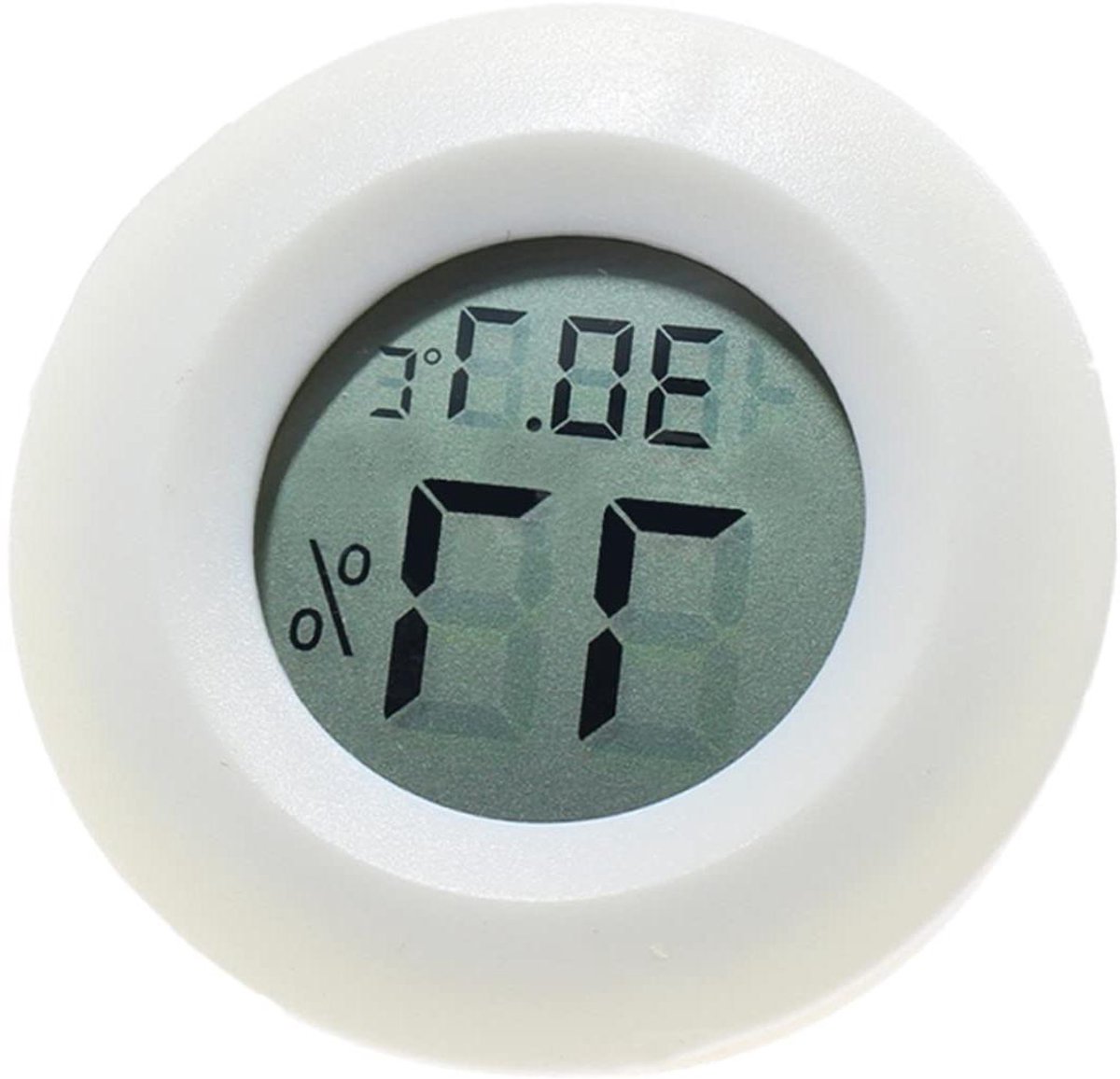 Digitale Buitenthermometer - Vochtigheidsmeter Temperatuurmeter - Binnen en Buiten - 2-in-1 Functie - 4.5 x 4.5 cm - Wit