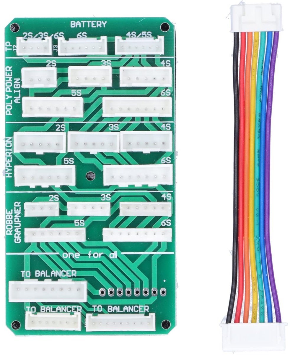 SPHProducts - Parallel Charging Card - Lithium Batterijen - Voor 2-6s Batterijen - Flat Kabel - Opladen - Geschikt voor meerdere batterijen - Inclusief...