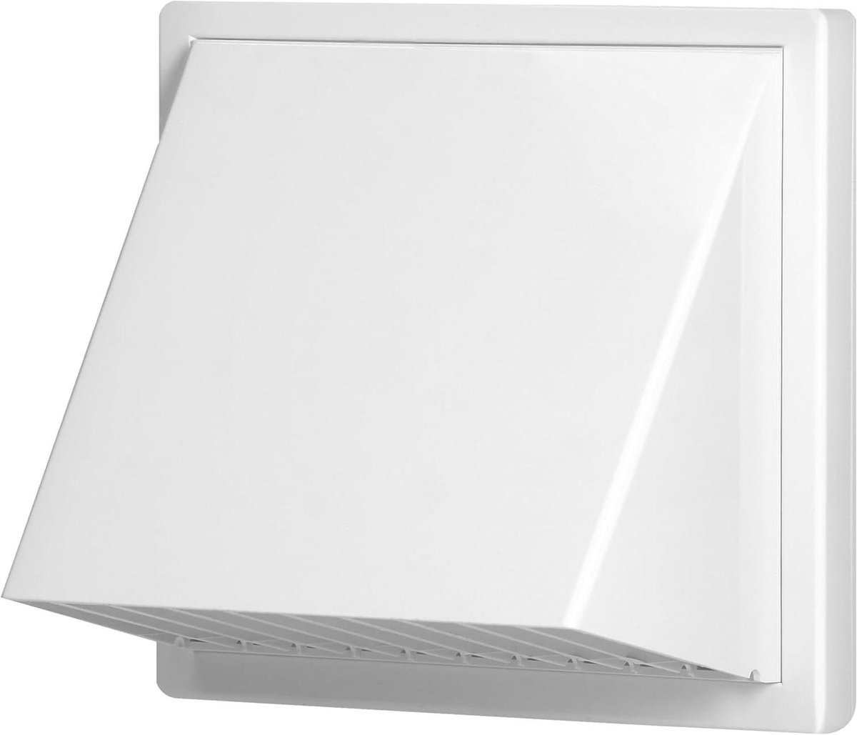 Ventilatierooster Met Kap - Afvoer Roost - Buiten Ventilatie - Terugslagklep - Ø80-150 mm - Wit