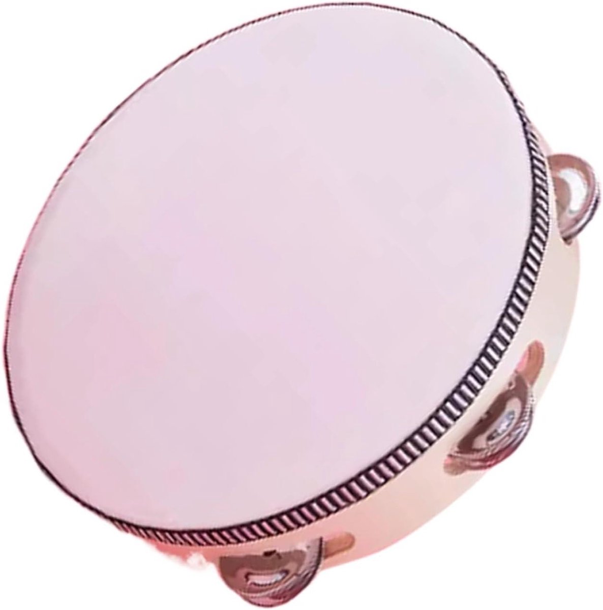 Tamboerijn Instrument - Percussie Trommel - Muziek Leren - Houten Frame - 8 inch - Wit