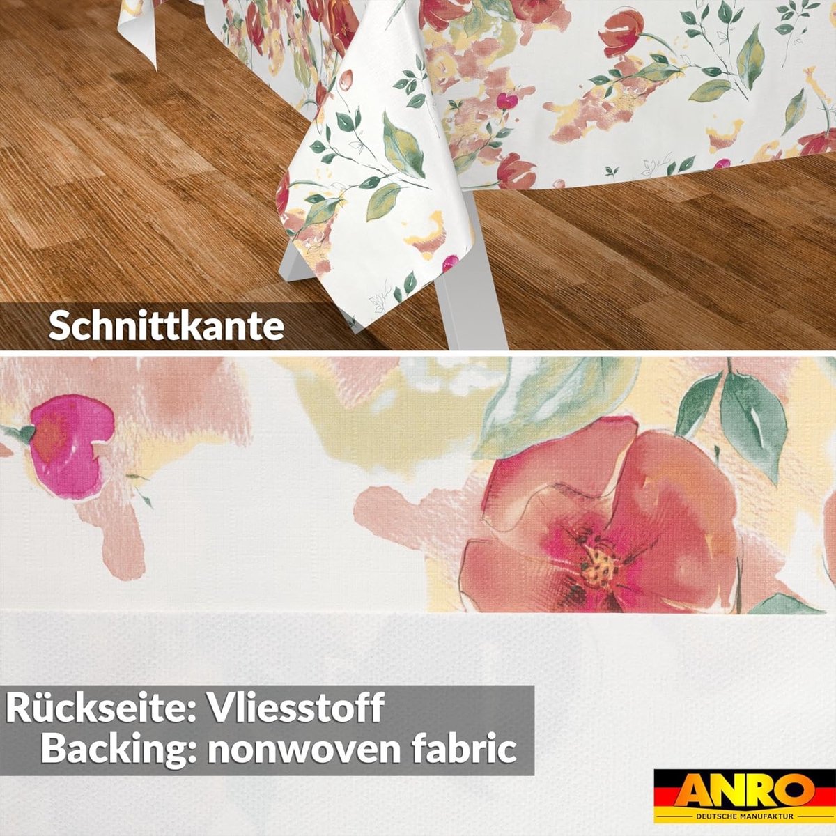Tafelkleed Wasdoek - Afwasbaar Kleed - Bescherming Tafel - Lotuseffect - 90 x 130 cm - Klaprozen