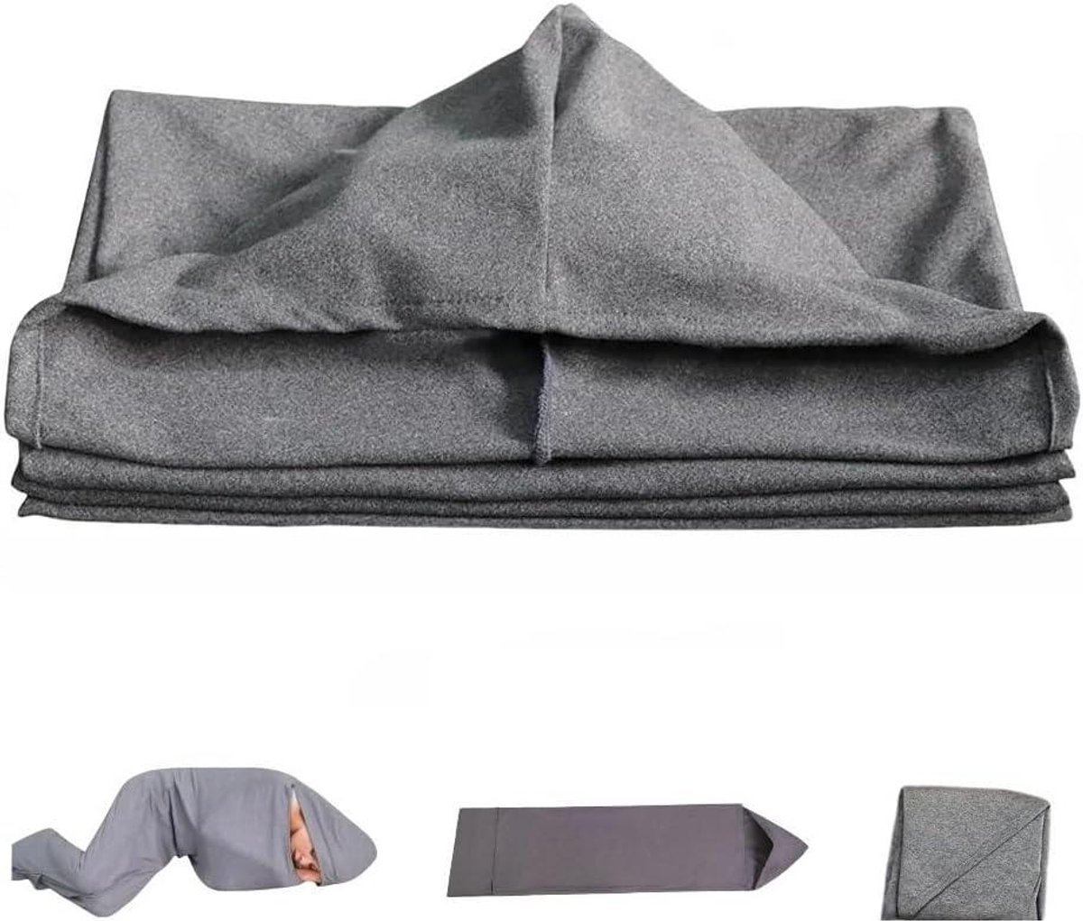 Draagbare Slaapzak - Reis Slaapzak Compressiedeken - Kamperen en Reizen - Ademende Envelopbladen - 150x40 cm - Blauw