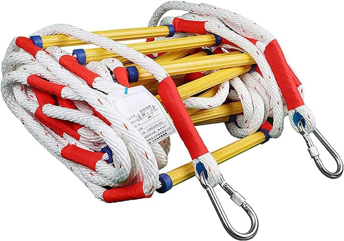 Brandladders, reddingsladder, touwladder, vuurvaste ontsnapping voor moeilijke noodgevallen, veiligheid snel gebruik bij brand/rampen, kinderen en volwassenen, 12 m (39,4FT) (12 m (39,4FT))