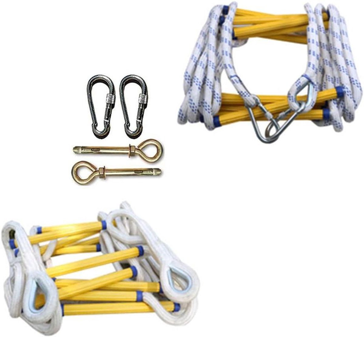 Antislip touwladder - Noodladder reddingsladder - Veilig vluchten - Vlamvertragend ontwerp - 3 meter - Geel