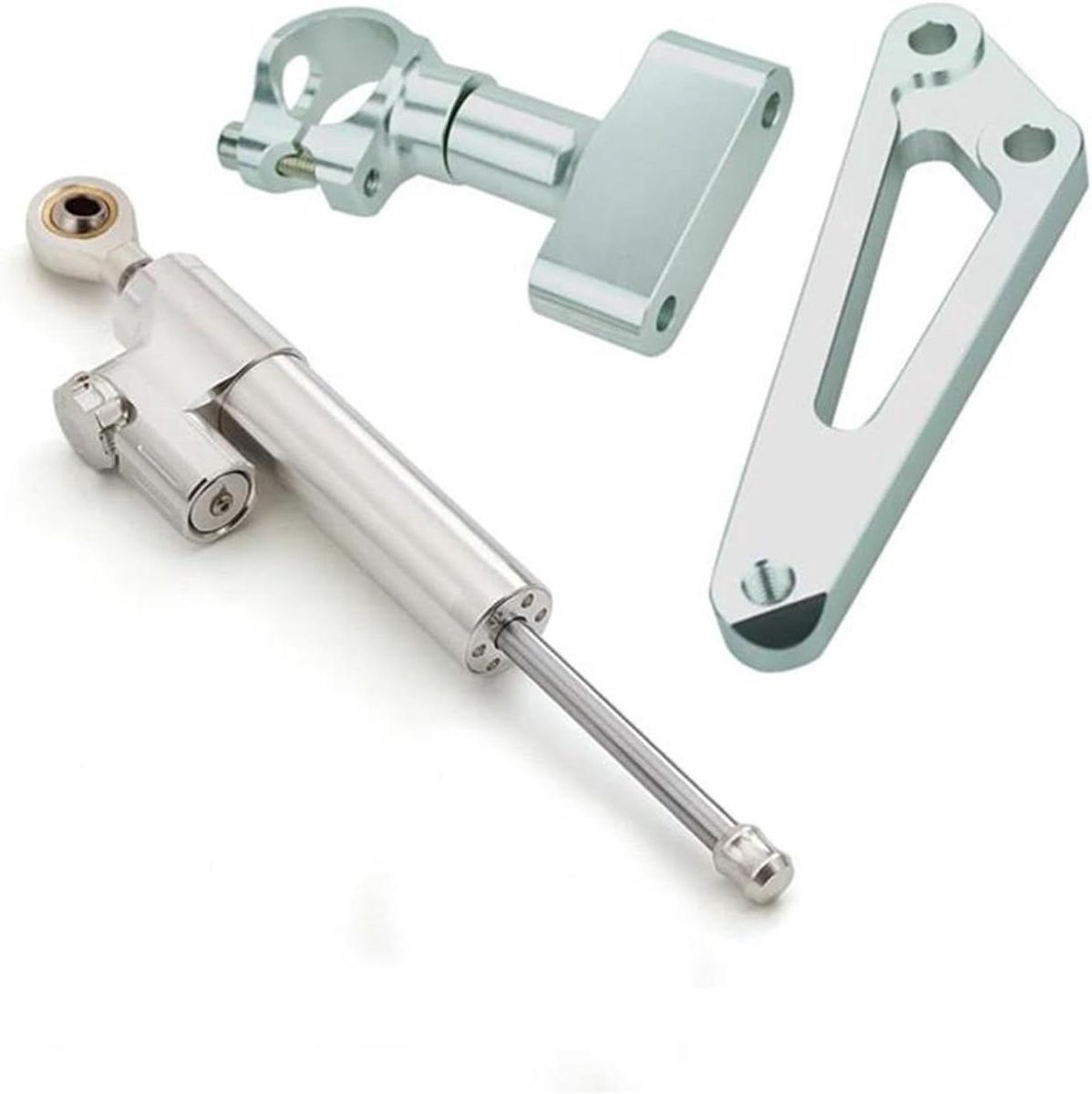 Motorfiets Stuurdemper - Stabilisator Beugel - Veilige Rit - CNC Gefreesd Aluminium - One Size - Zwart
