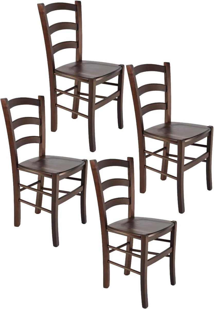 Stoelen Set - Eetkamerstoelen - Wonen & Keuken - Handgemaakt in Italië - Set van 4 - Donke