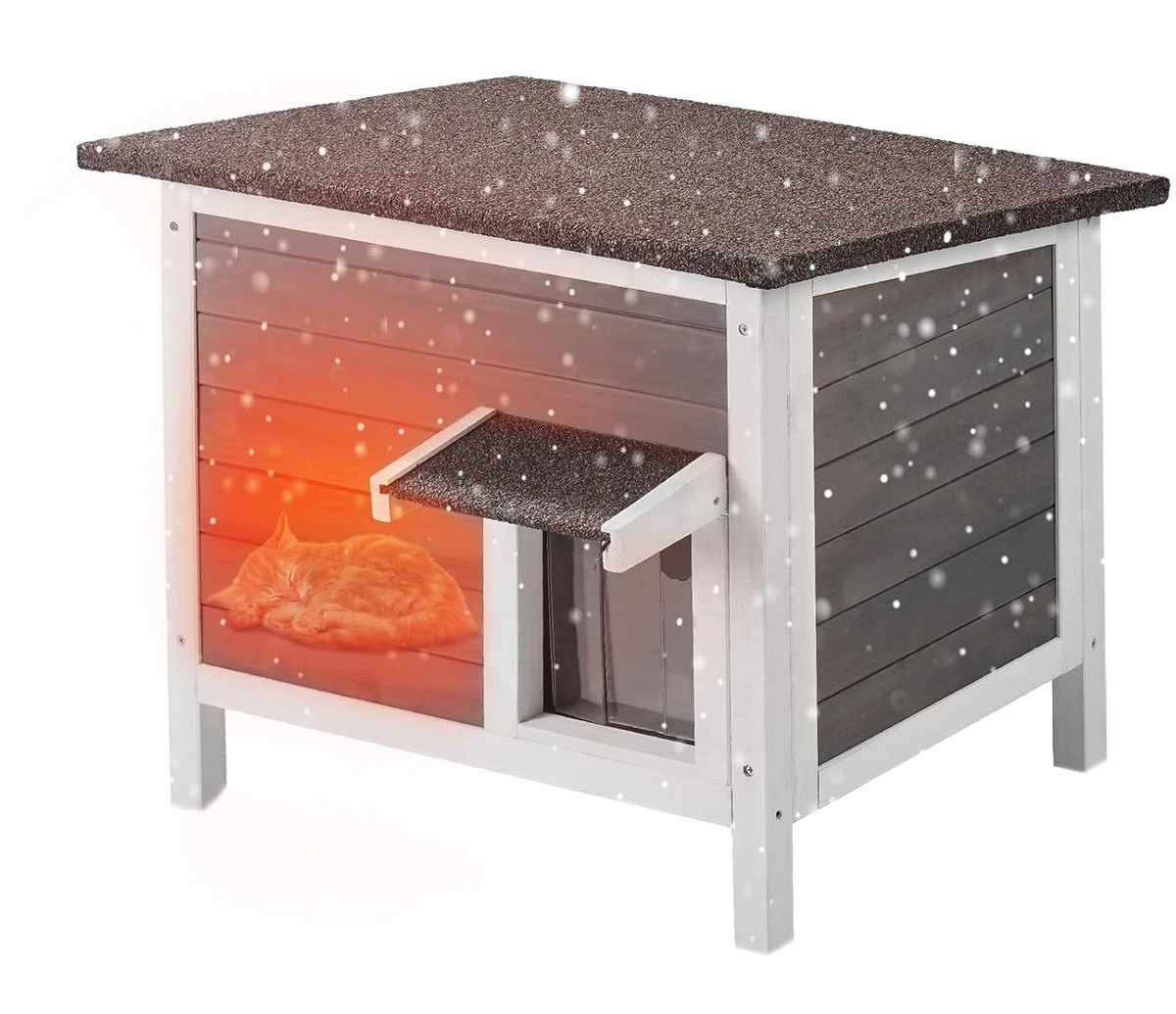 Buiten Kattenhuis - Dierenverblijf - Bescherming Buiten - Isolatie en Waterdicht - 60x50x50 cm - Grijs