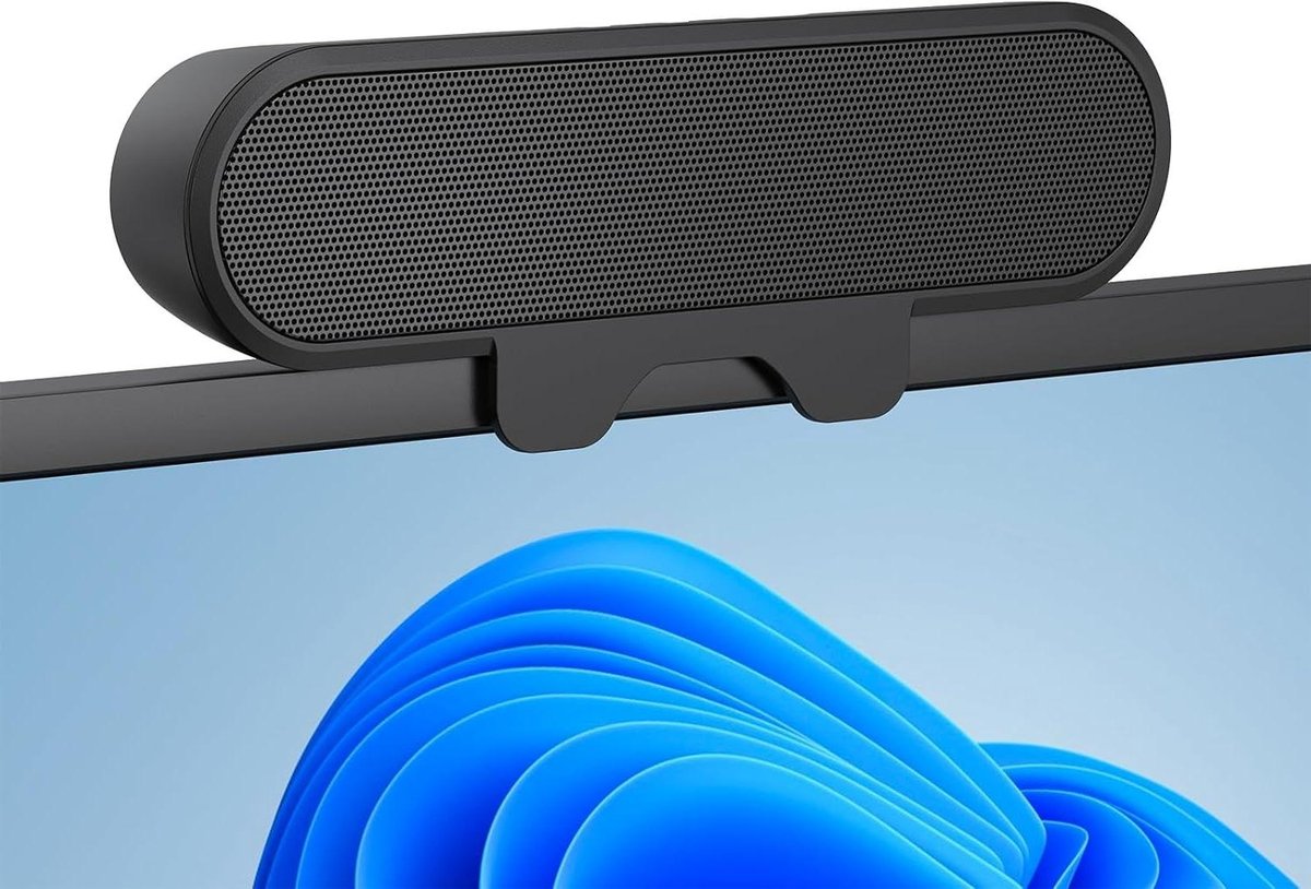PC Speakers - Monitor Speakers - Audio Verbeteren - Eenvoudige Clip-On - 21.6 cm - Zwart