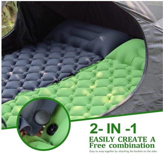 Opblaasbaar campingmatras (190 x 60 x 5 cm), met kussen, ultralicht zelfopblazend matras — afbeelding 2