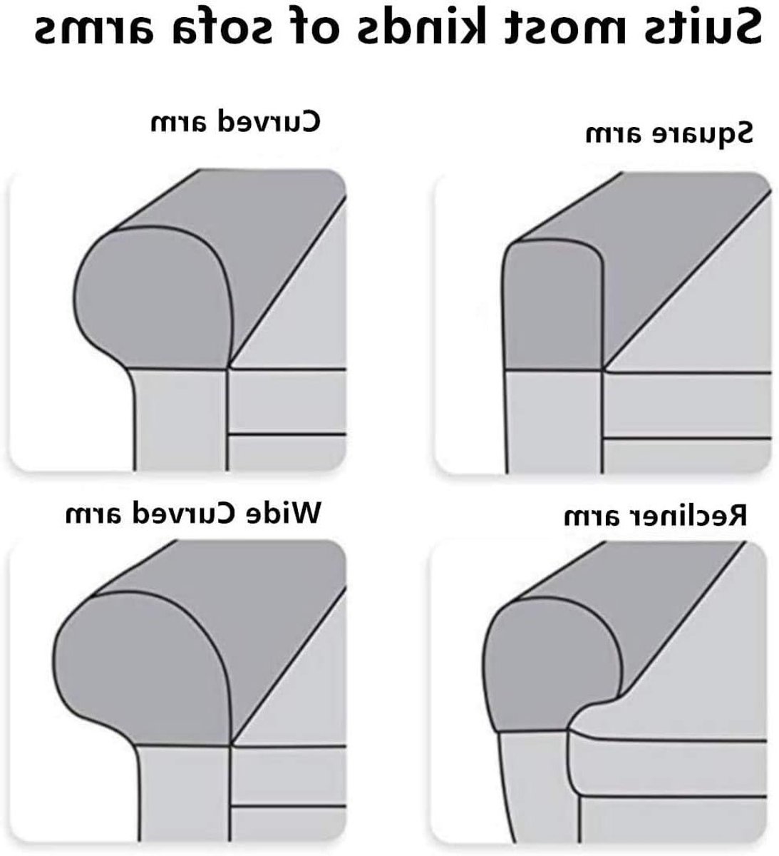 Set van 4 Armleuningshoezen van Rekbaar Zacht Polyester, Antislip Meubelbeschermer voor Stoelen en Banken, Diverse Kleuren Beschikbaar