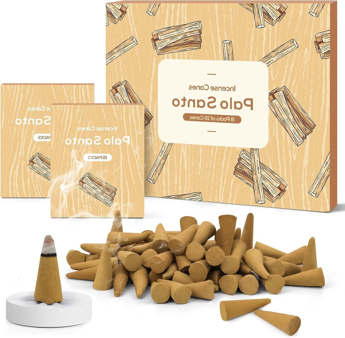 Scented Palo Santo Wierook Cones - 120 Stuks voor Yoga, Meditatie en Ontspanning