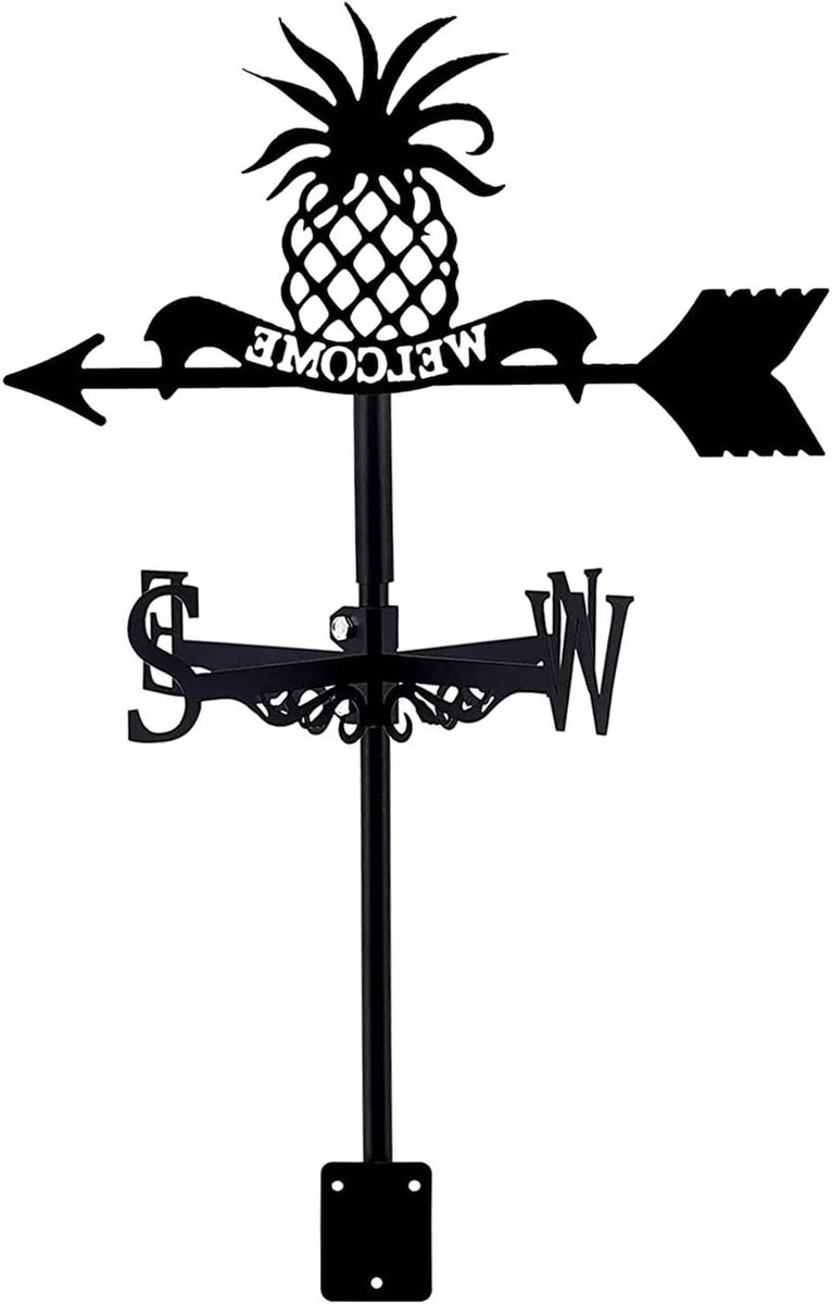 Decoratieve Windvaan - Tuindecoratie Windmeter - Tuin Decoreren - Roestvrij Staal - 35x50cm - Zwart