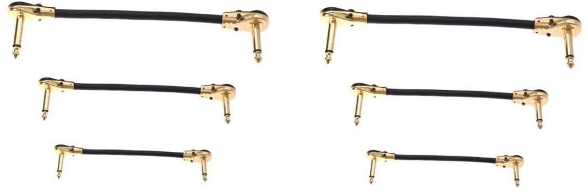 Audio Kabel Set - Patchkabels Gitaar - Muziek Maken - Platte Kop Ontwerp - 3 Stuks - Zwart