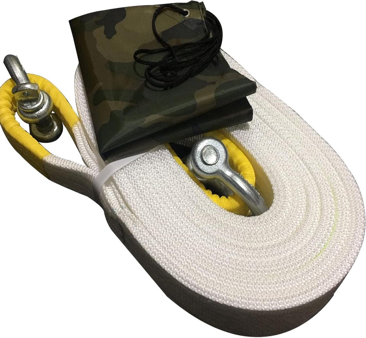 Sleepkabel - Sleepriem Auto - Voertuigen Vervoeren - Heavy Duty Nylon - 12 Ton 6 Meter - Zwart