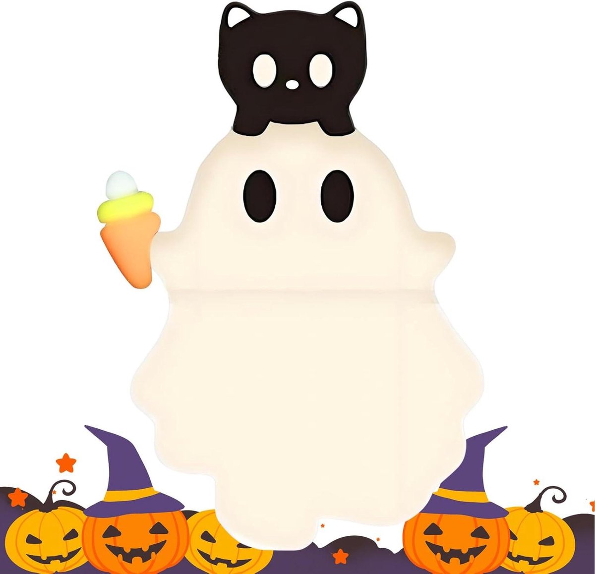 Telefoon Figuurtje - Smartphone Decoratie - Persoonlijke Stijl - Spookmotief Ontwerp - 25x15x35 cm - Wit