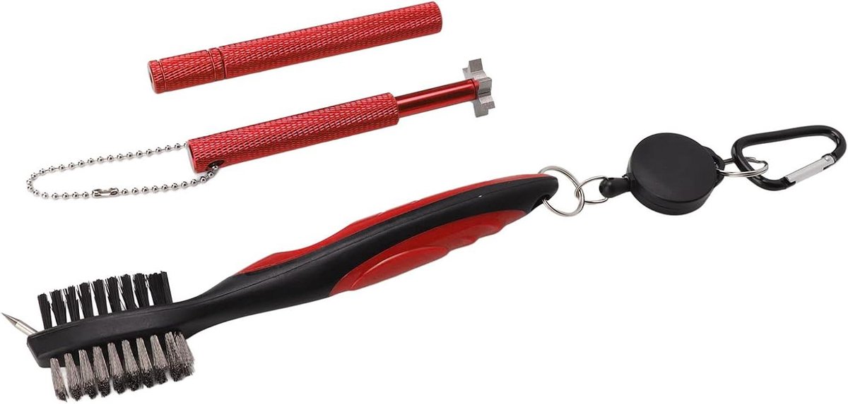 Golfclub Reiniger - Reinigingsset Clubs - Sportonderhoud - Uitschuifbaar Ontwerp - 60 cm - Rood