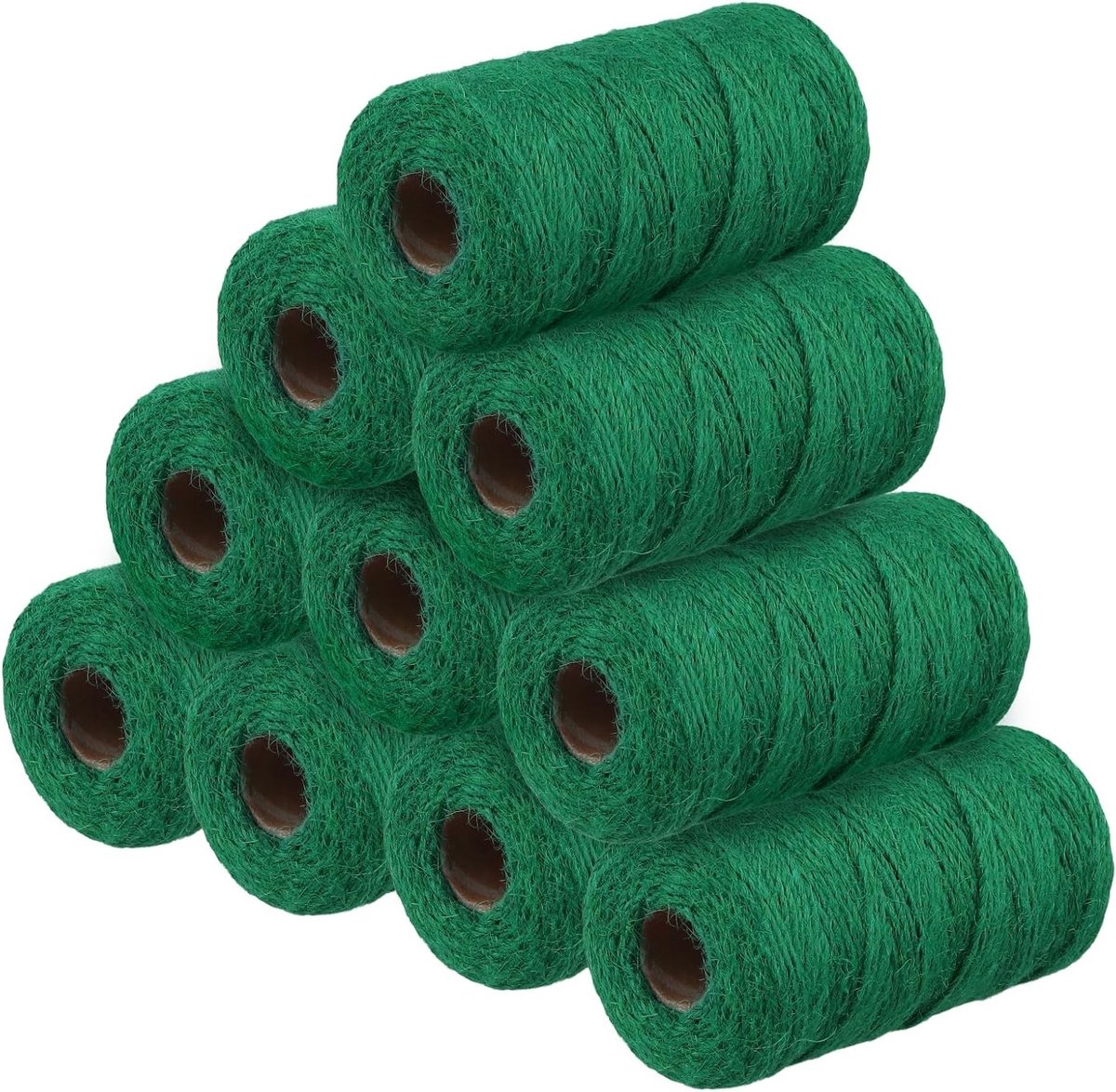 10 Rollen 2mm Tuin Touw - Groen String van 100m Lengte voor DIY Tuinieren en Creatief Handwerk