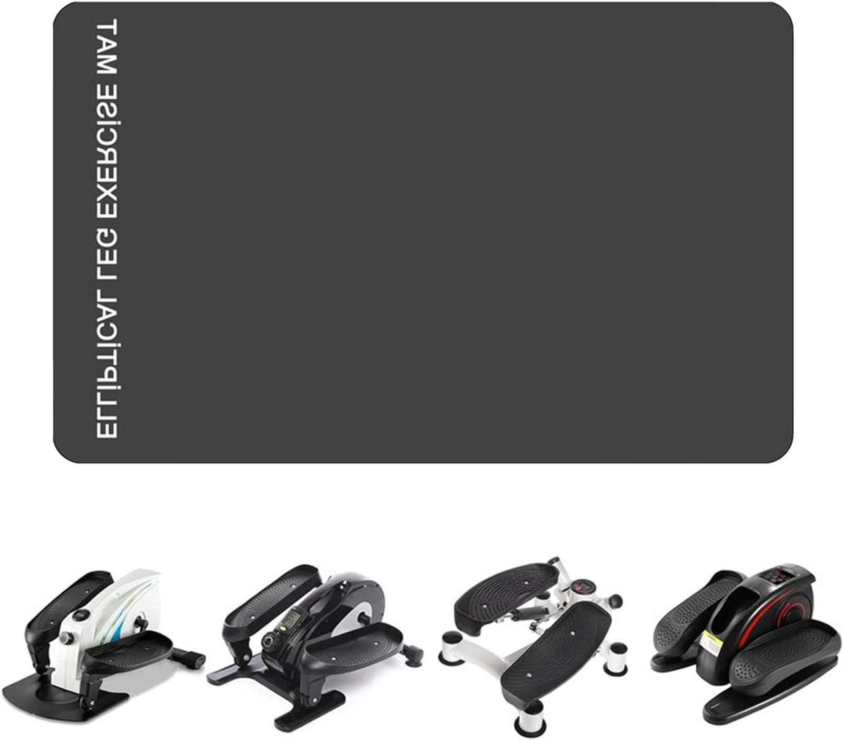 Beenoefenmat - Oefenmat Ellipse - Thuis sporten - Massief rubber - 45.4 x 19 cm - Zwart