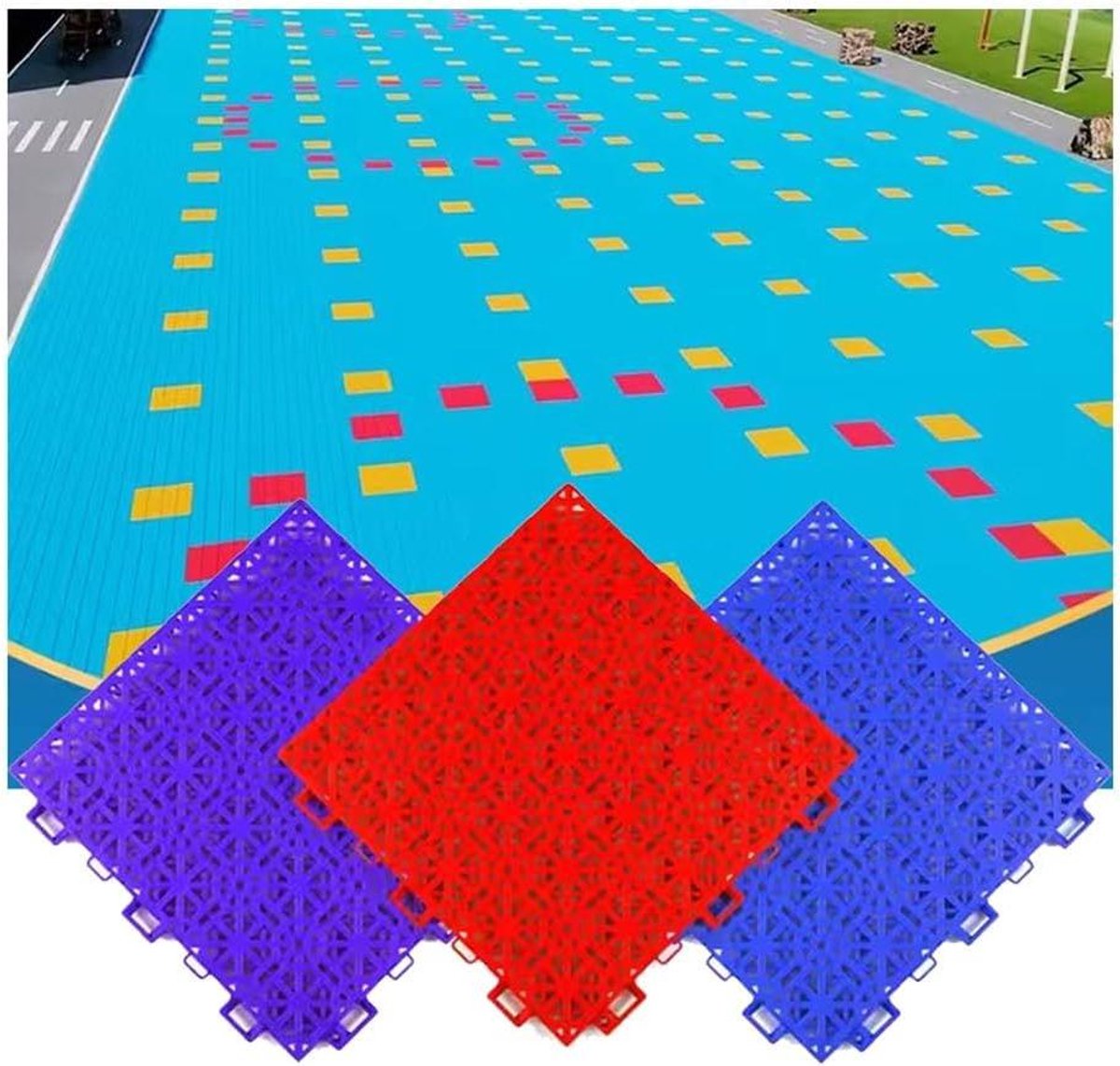 Vloertegels - Modulaire Tegels - Sportveld Aanleggen - Snel Gemonteerd - 25x25 cm - Grijs