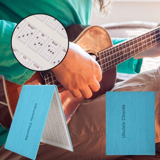 Ukelele Akkoordenboek - Muziekboek - Oefenen Muziek - 180 Akkoordvingers - 23.5 x 18 cm - Blauw van Merkloos — afbeelding 2