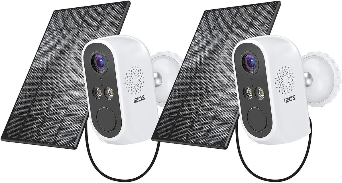 Bewakingscamera Set - Draadloze Camera - Veiligheid Thuis - Kleur Nachtzicht - 2 Stuks - Wit