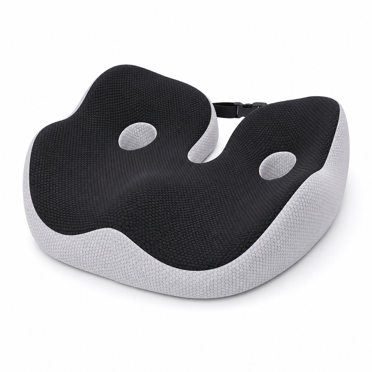 Gloovon® - Ergonomisch Zitkussen - Stoelkussens - High Density Traagschuim met U-vorm - Dubbele Antislip & Wasbare Hoes - Stuitkussen - Orthopedisch - Zwart