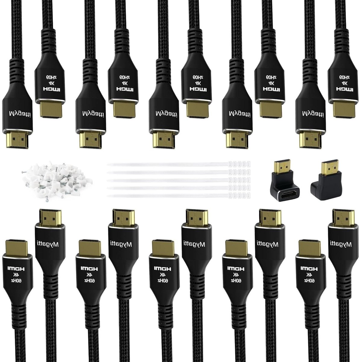 HDMI Kabel - Video Kabel - 4K Beeld Streamen - Nylon Gevlochten - 10 x 3 Meter - Zwart
