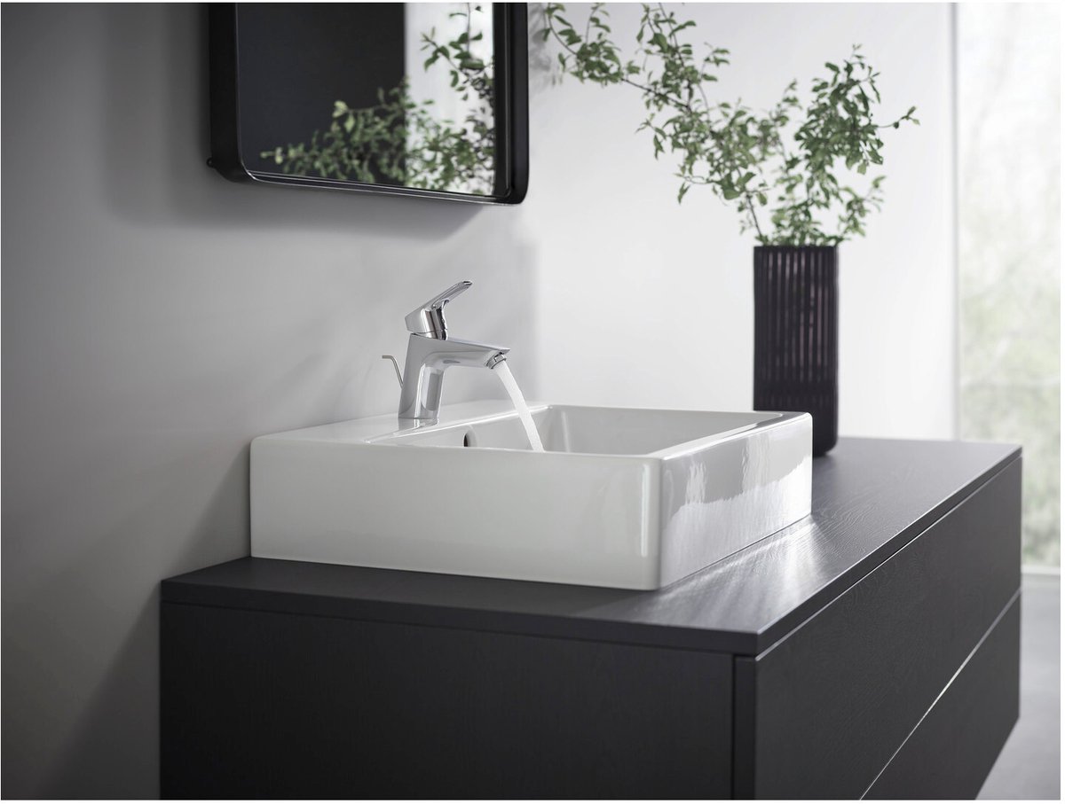 Hansgrohe Logis 1 greeps wastafelkraan - 70 LowFlow - met trekwaste - hoogglans chroom