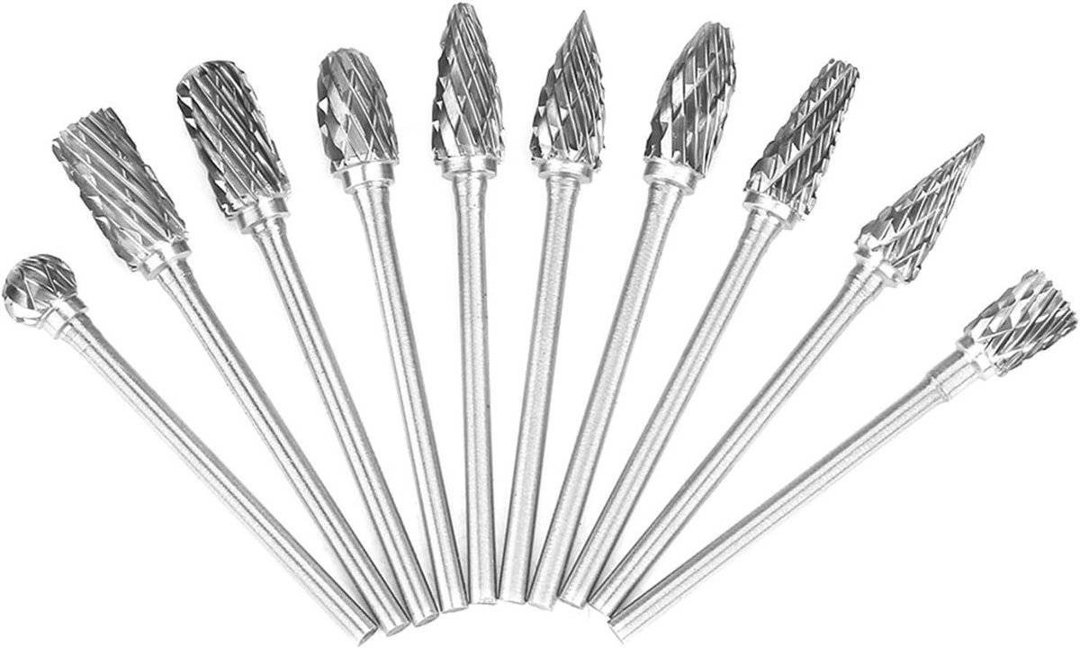 Metaalvijlen Set - Gereedschap Bits - Materiaal Bewerken - Wolfraamcarbide Staal - 10 Stuks - Metaalkleur