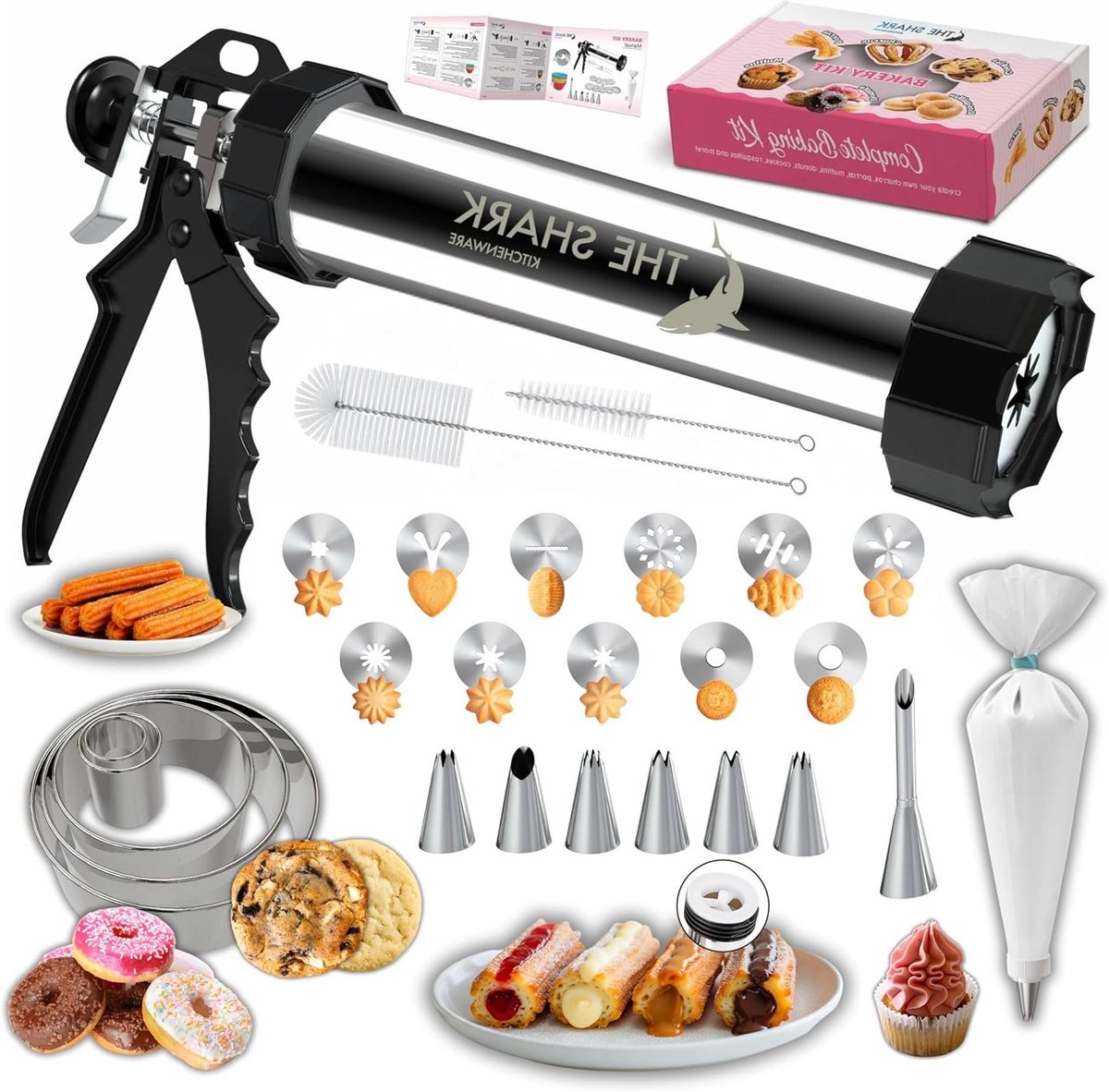 Bakkerij Kit - Dessert Maker - Zelf Gebak Maken - Roestvrij Staal - 35 cm - Zwart