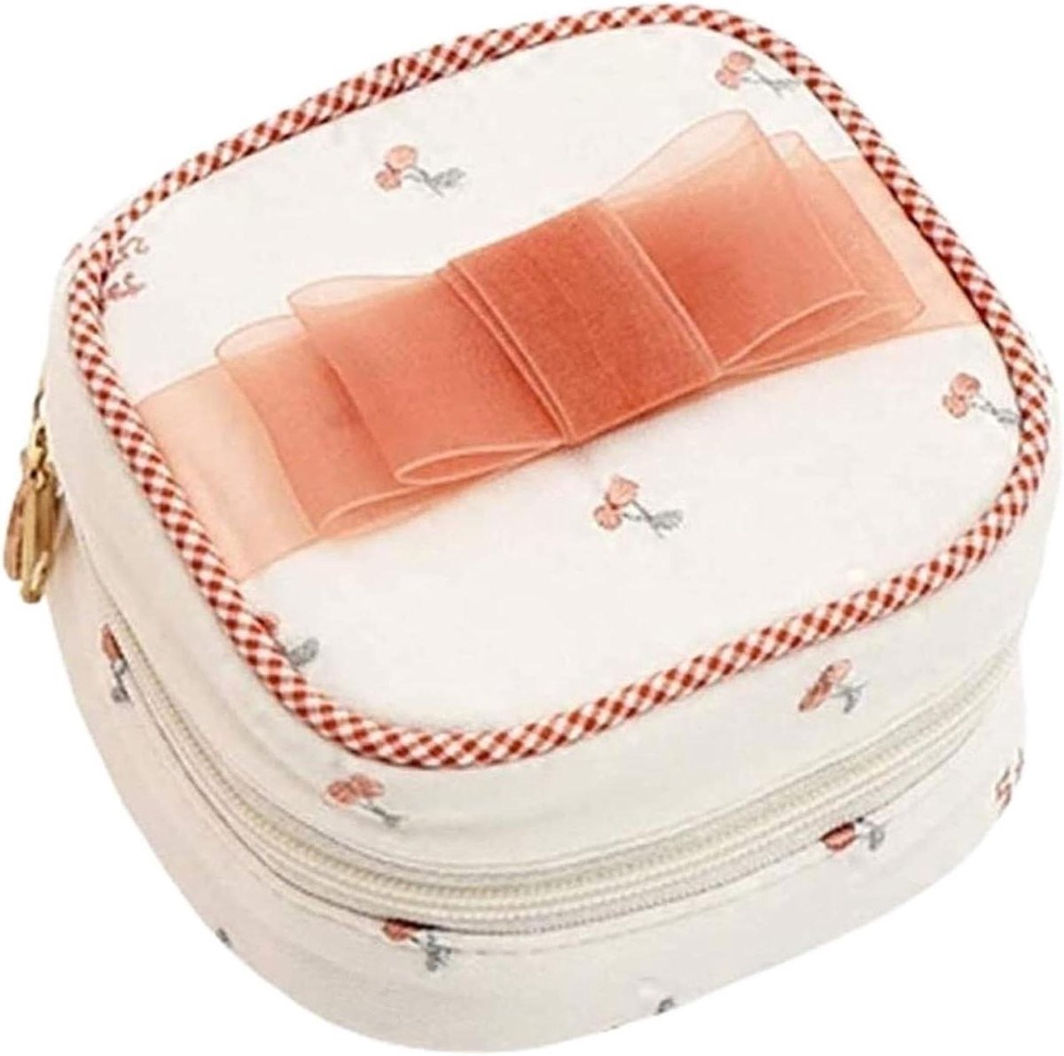 Juwelendoos Organizer - Sieraden Opberger - Sieraden Opbergen - Zacht Katoen Lace - 9x9x6cm - A