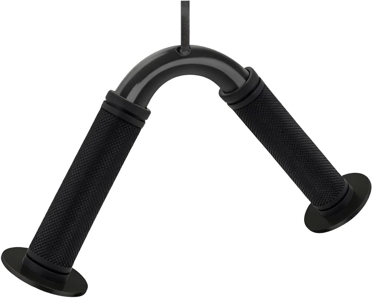 Trainingshandvat - Pulldown stang - Kracht opbouwen - Antislip grip - 22 x 20 x 6 cm - Zwart
