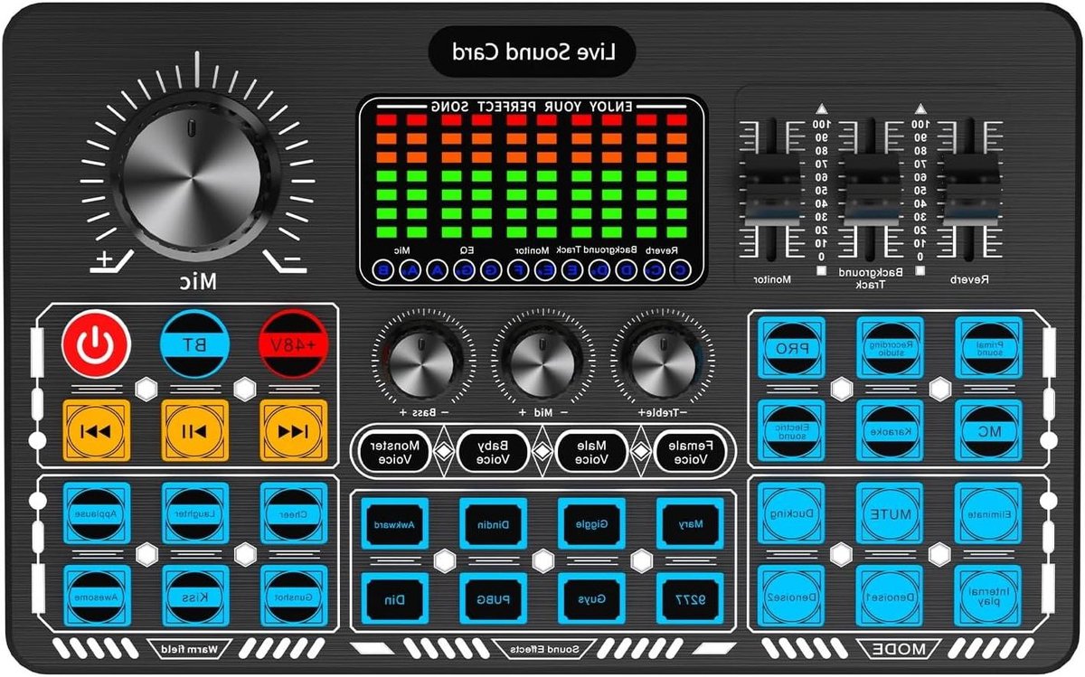 DJ Mixer - Geluidskaart Interface - Live Streaming - Intelligente Ruisdemping - 2 Stuks - Zwart