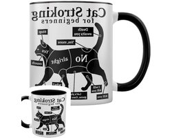 Kop met print - Koffiekop Mok - Dagelijks Gebruik - Levendig design - 312 ml - Zwart