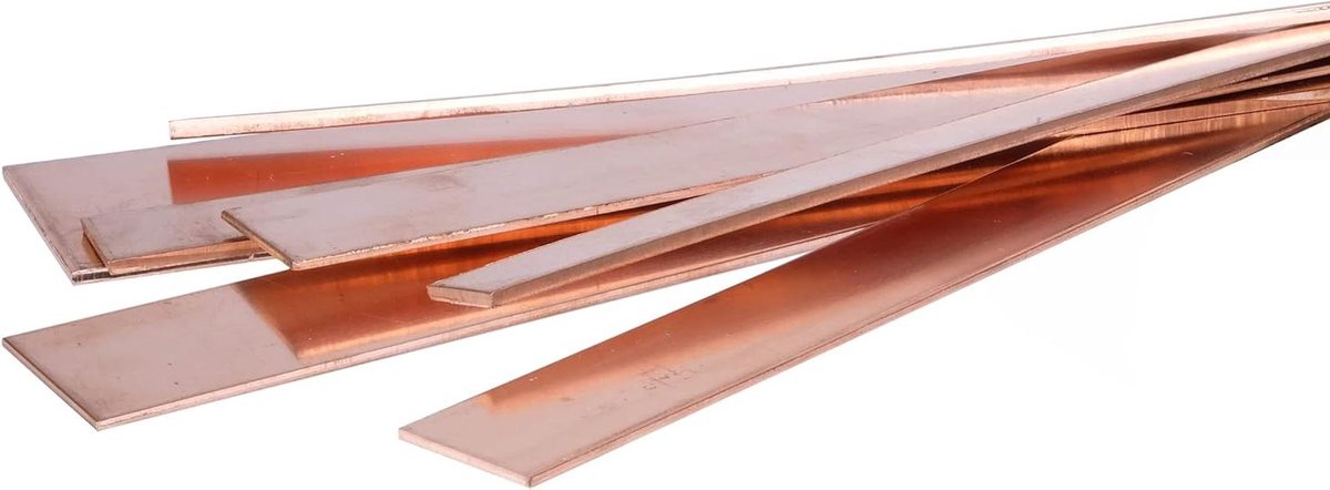 Koperen strip - Platte staaf - Spoelen wikkelen - Isolerende laklaag - 1 meter - Koper