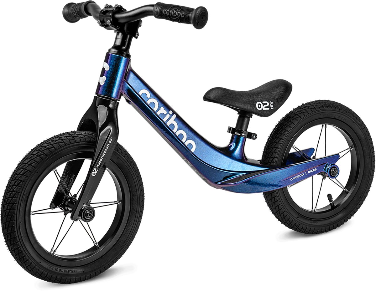 Cariboo Magnesium Air - Loopfiets - Vanaf 2 jaar - voor Jongens en Meisjes - 12 inch - Chameleon - Anti-lek EVA Banden - Verstelbaar Stuur en Zadel