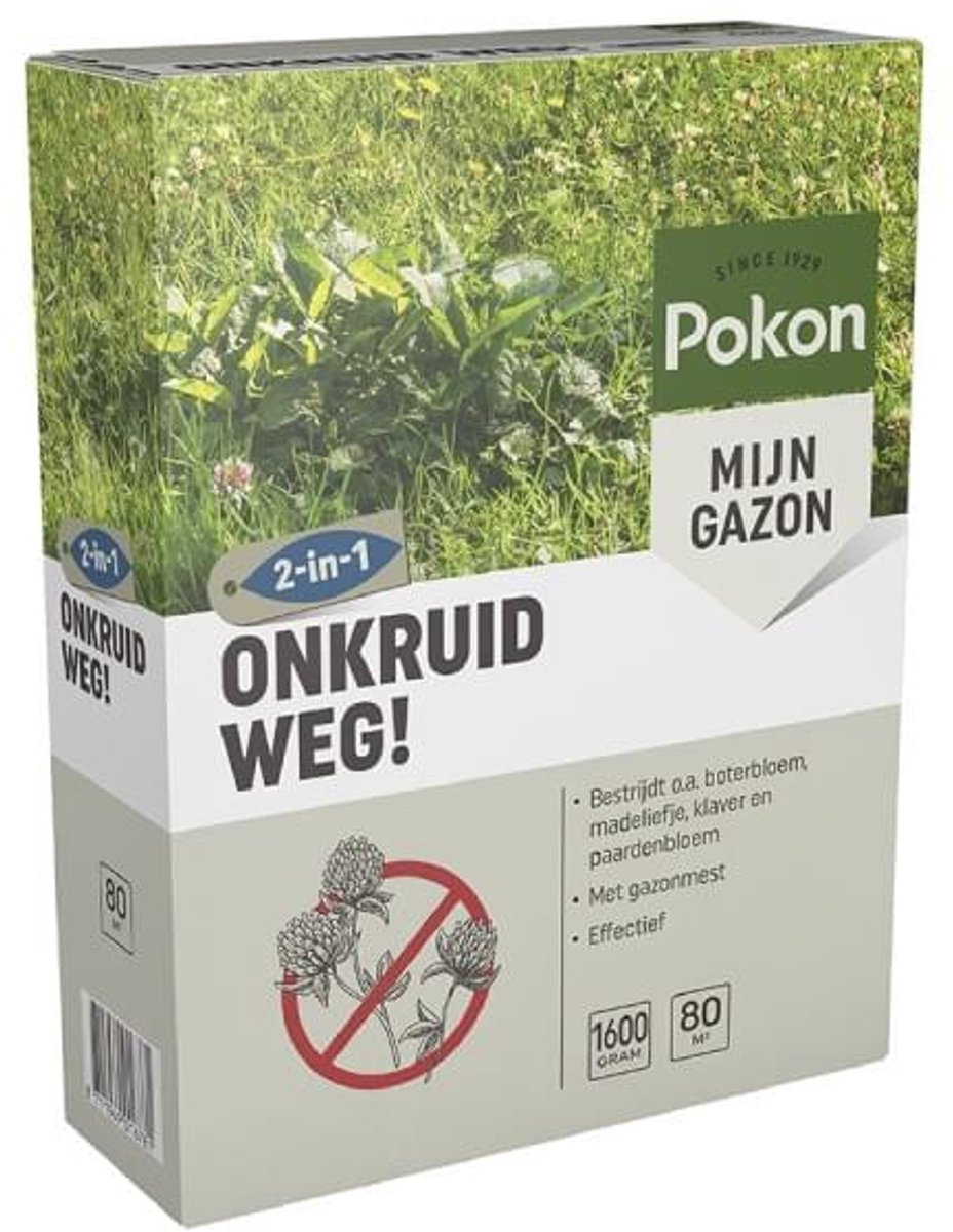 Pokon Onkruid Weg (1600 gram/80 m²) - Krachtige Onkruidverdelger - Met gratis cheatsheet