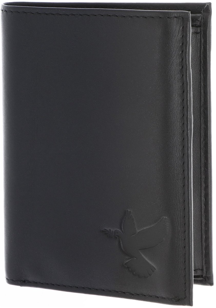 oxmox Leren portemonnee Leather RFID Protect Kombibörse Freedom Pigeon Embossed Black zwart