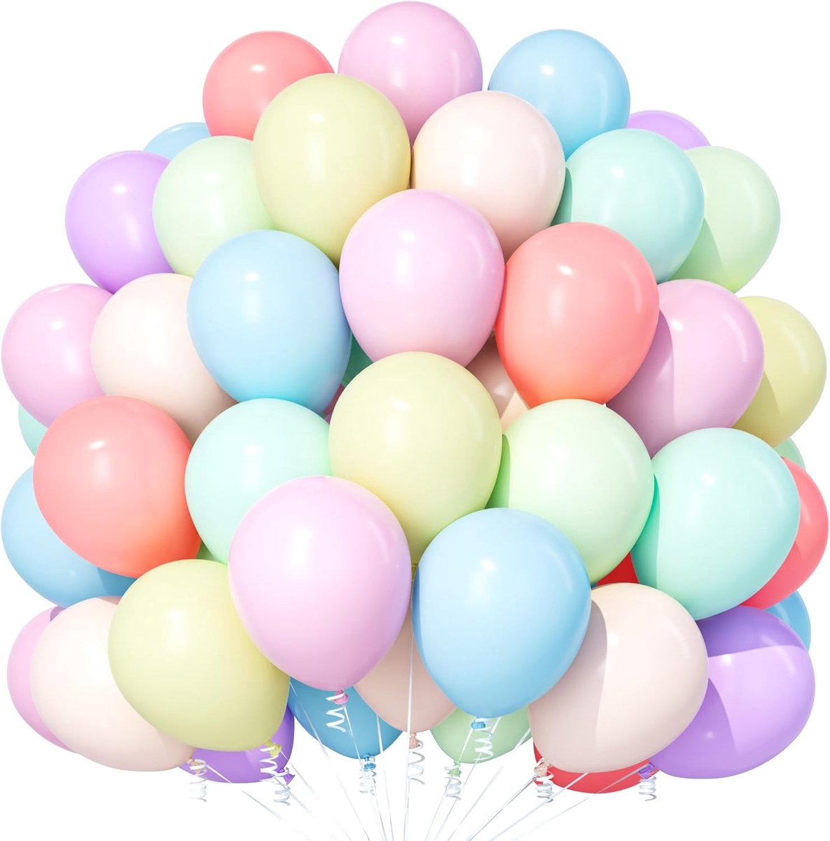 OLOEY 100 ballonnen van 25 cm in macaronkleuren-gemengde kleuren-geschikt voor meisjesverjaardagen-bruiloften en feestdecoraties