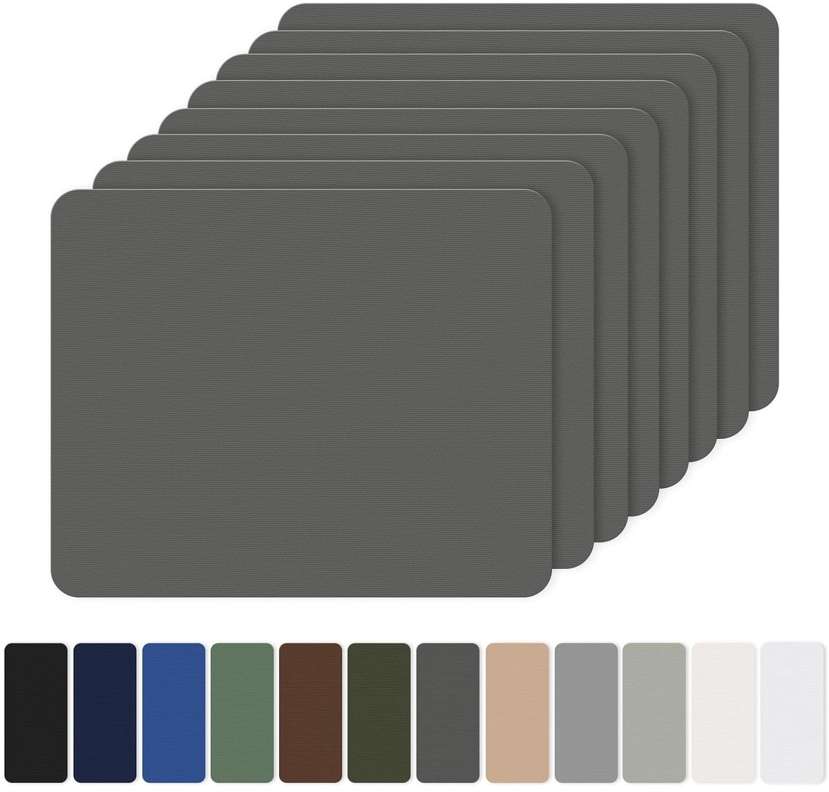 Nylon Zelfklevende Patches - Waterdichte Reparatie Patch 20x15cm - Set van 8 - Donkergrijs