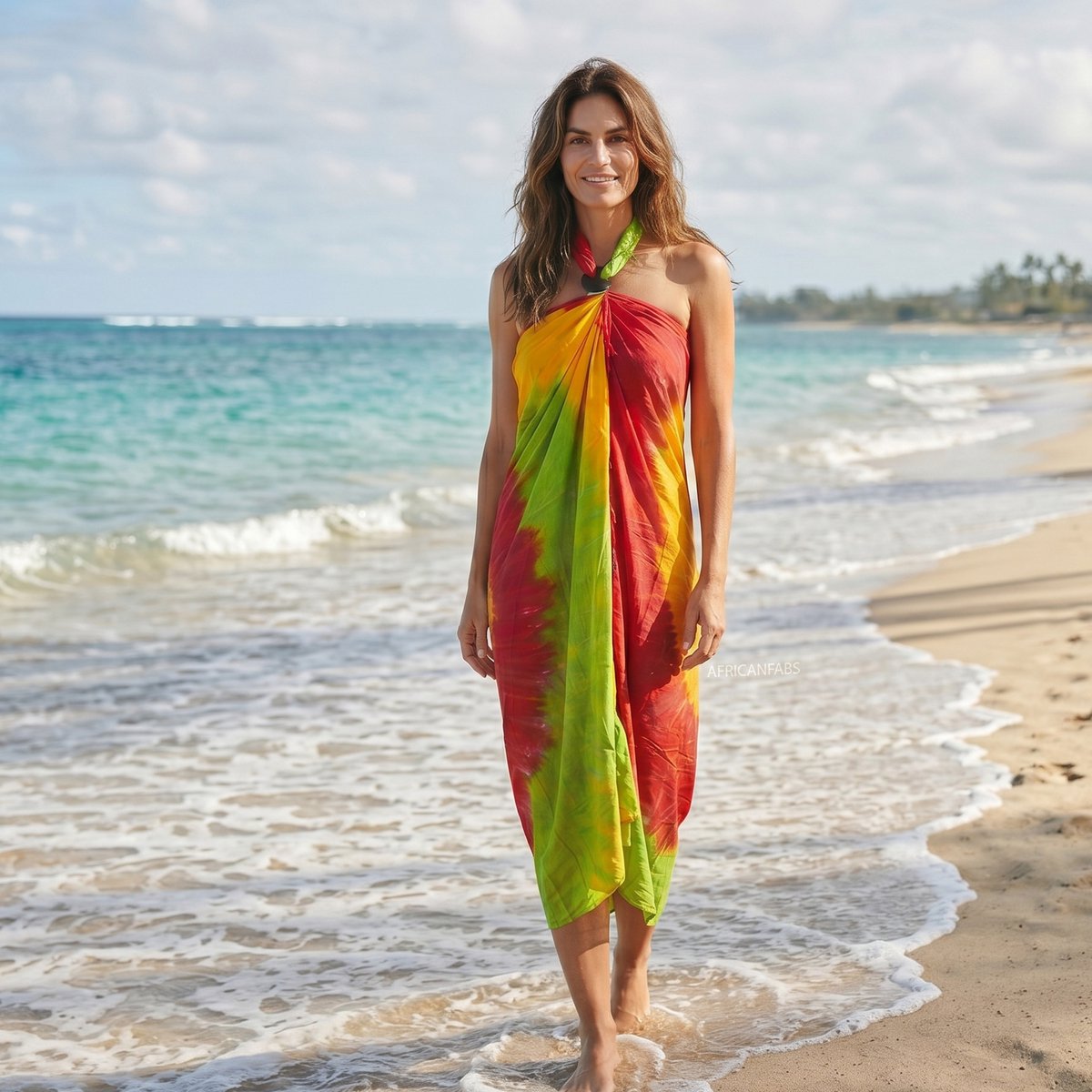 Sarong / pareo - Strandkleding wikkelrok / strandjurk - Tie dye Multicolor