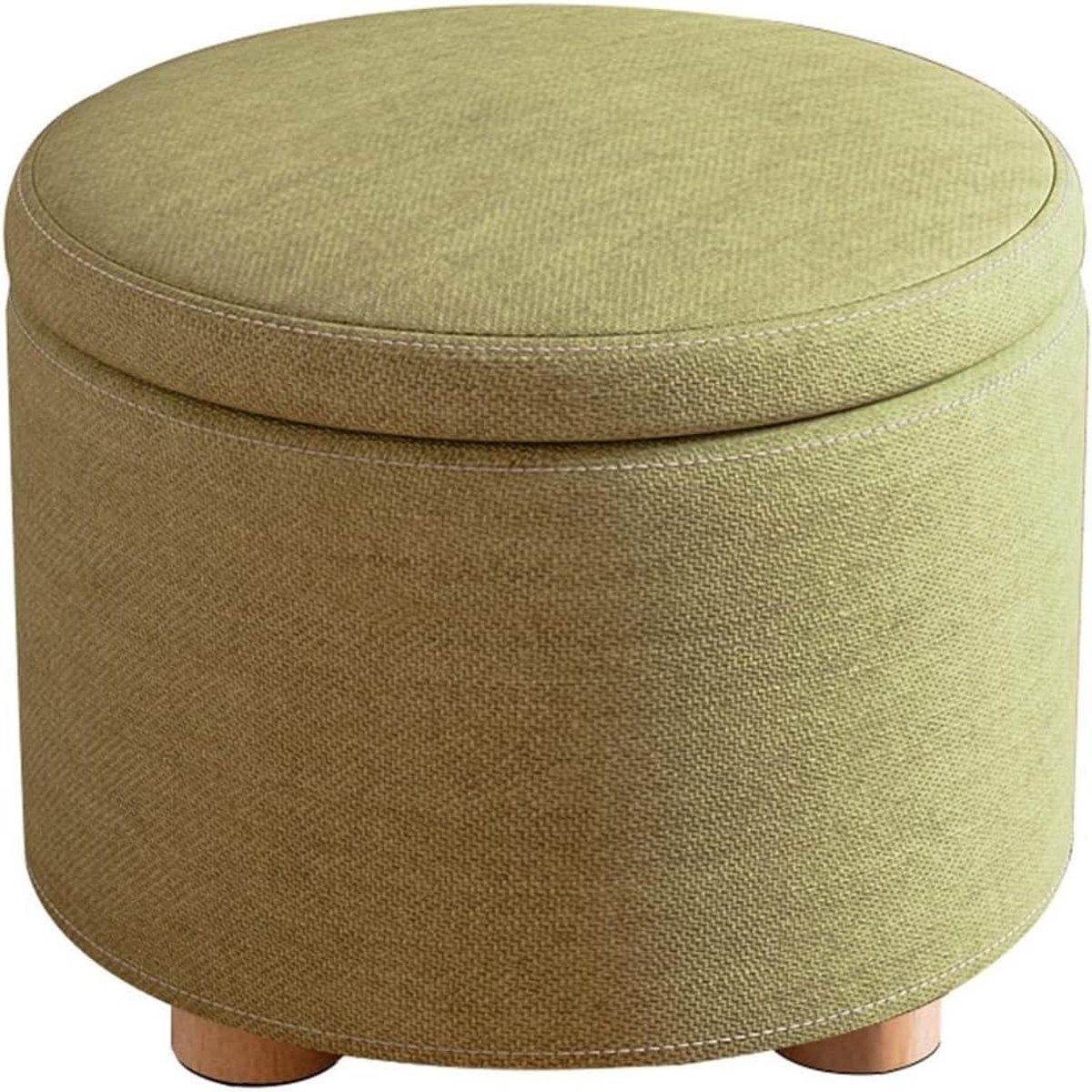 Opbergbank Leer - Poef met opbergruimte - Schoenen wisselen - Compact en elegant - 31x26 cm - Groen